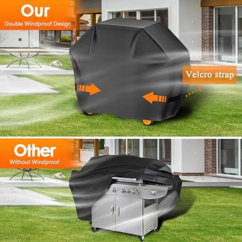 Aoretic 58 inch BBQ Grill Cover | Waterproof, Anti-UV, Windproof Polyester for Weber, Char-Broil, Monument, Dyna-glo, Nexgrill thumbnail 4