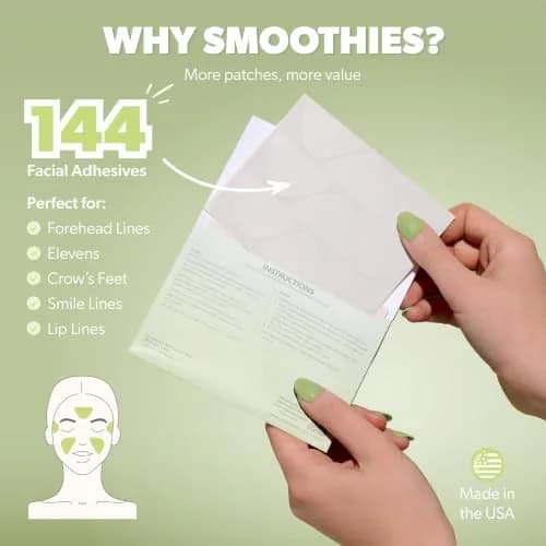 Smoothies Wide Wrinkle Patches for Face Overnight 144 Ct | Clinically Tested & Made in USA thumbnail 3