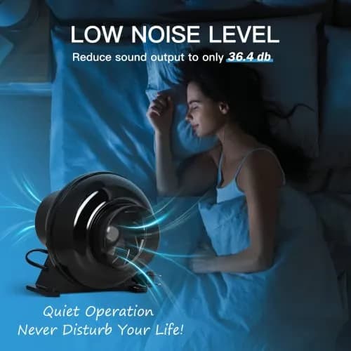 iPower 4 Inch 195 CFM Inline Ventilation Fan with Carbon Filter & Ducting | Grow Tent Air Circulation thumbnail 5