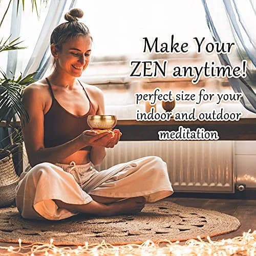 Relaehih Tibetan Singing Bowl Set 4 Inch (10.16 cm) | Authentic Nepal Handmade Meditation Chakra Sound Bowl thumbnail 7