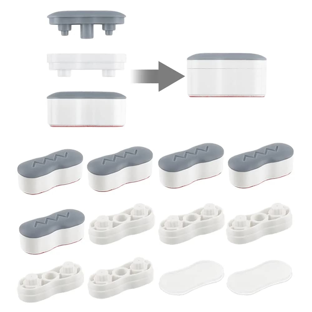 Maylanny Toilet Seat Buffer - Universal Bumpers, 5 pcs for Lid & 2 pcs for Tank, ABS+TPR, White/Red | Noise & Cushioning - main product image