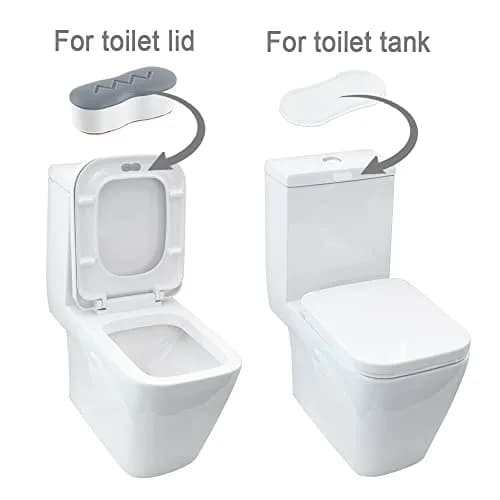 Maylanny Toilet Seat Buffer - Universal Bumpers, 5 pcs for Lid & 2 pcs for Tank, ABS+TPR, White/Red | Noise & Cushioning thumbnail 6
