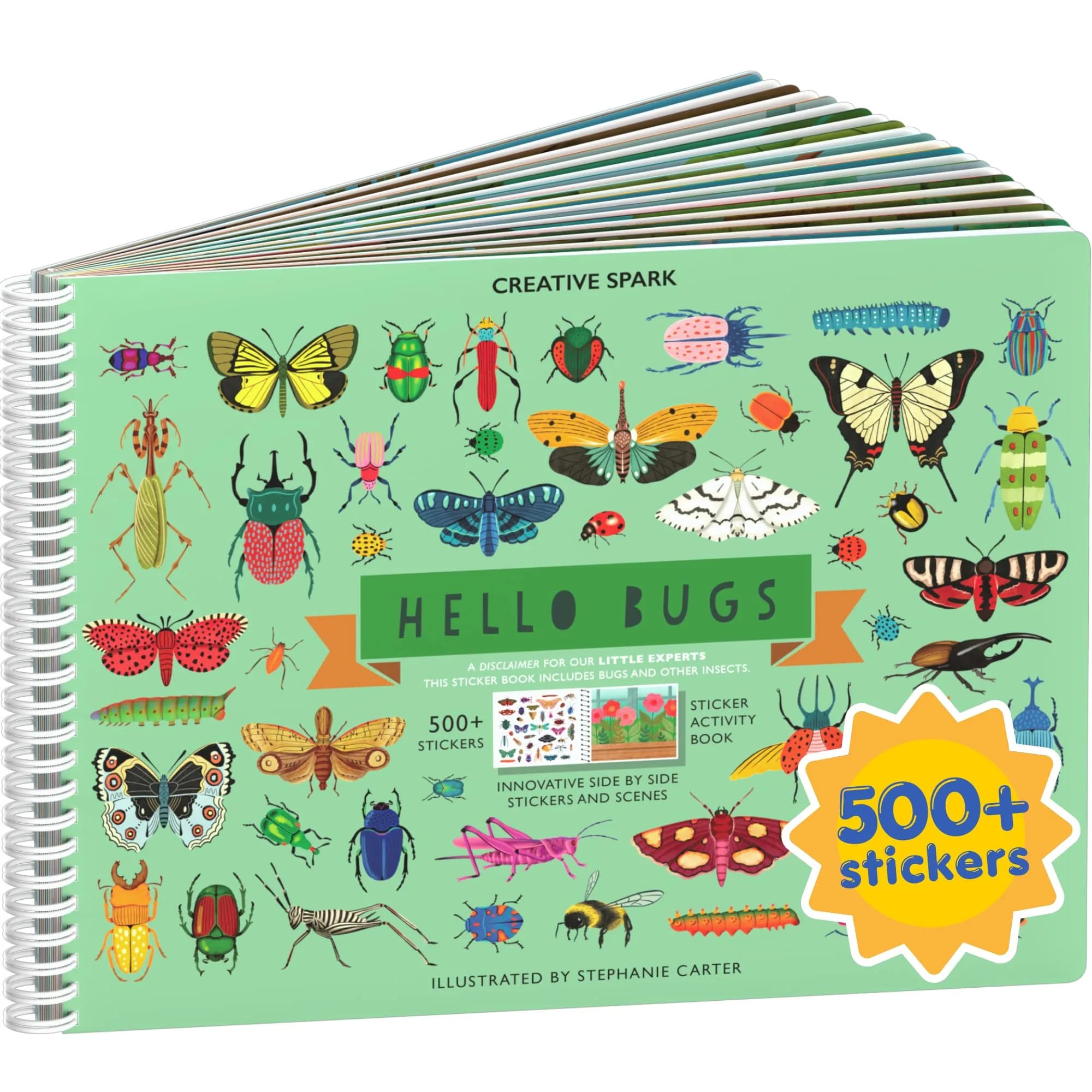 Cupkin Hello Bugs Sticker Book Activity for Kids | 500+ Stickers, 12 Scenes, 12 Coloring Pages