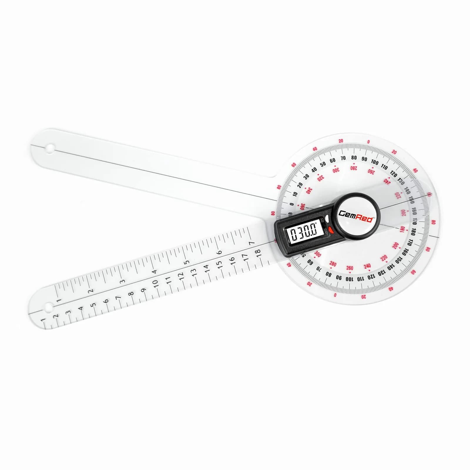 GemRed 12 inch Digital Goniometer for Joint ROM Measurement | Physical Therapy Tool