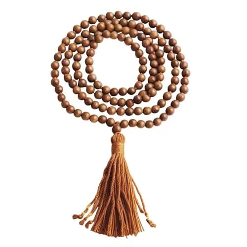 RDK SON'S Handmade Brown Sandalwood Japa Mala | 108 Prayer Beads | Fragrant Tassel Yoga Mala thumbnail 1
