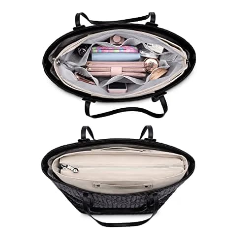 HyFanStr Purse Organizer Insert for Handbags, Tote Bag Organizer Liner with 15 Pockets, Beige 38.4cm x 20.7cm x 4.8cm thumbnail 6