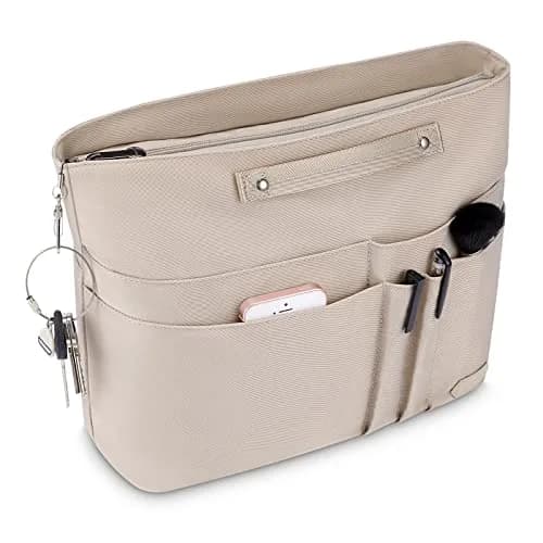 HyFanStr Purse Organizer Insert for Handbags, Tote Bag Organizer Liner with 15 Pockets, Beige 38.4cm x 20.7cm x 4.8cm thumbnail 7