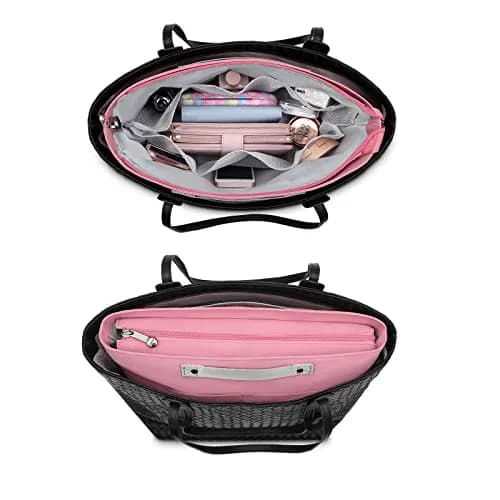 HyFanStr Pink Caddy | 15 Pockets Handbag Organizer Insert for Women, Tote Bag Inside Liner thumbnail 3