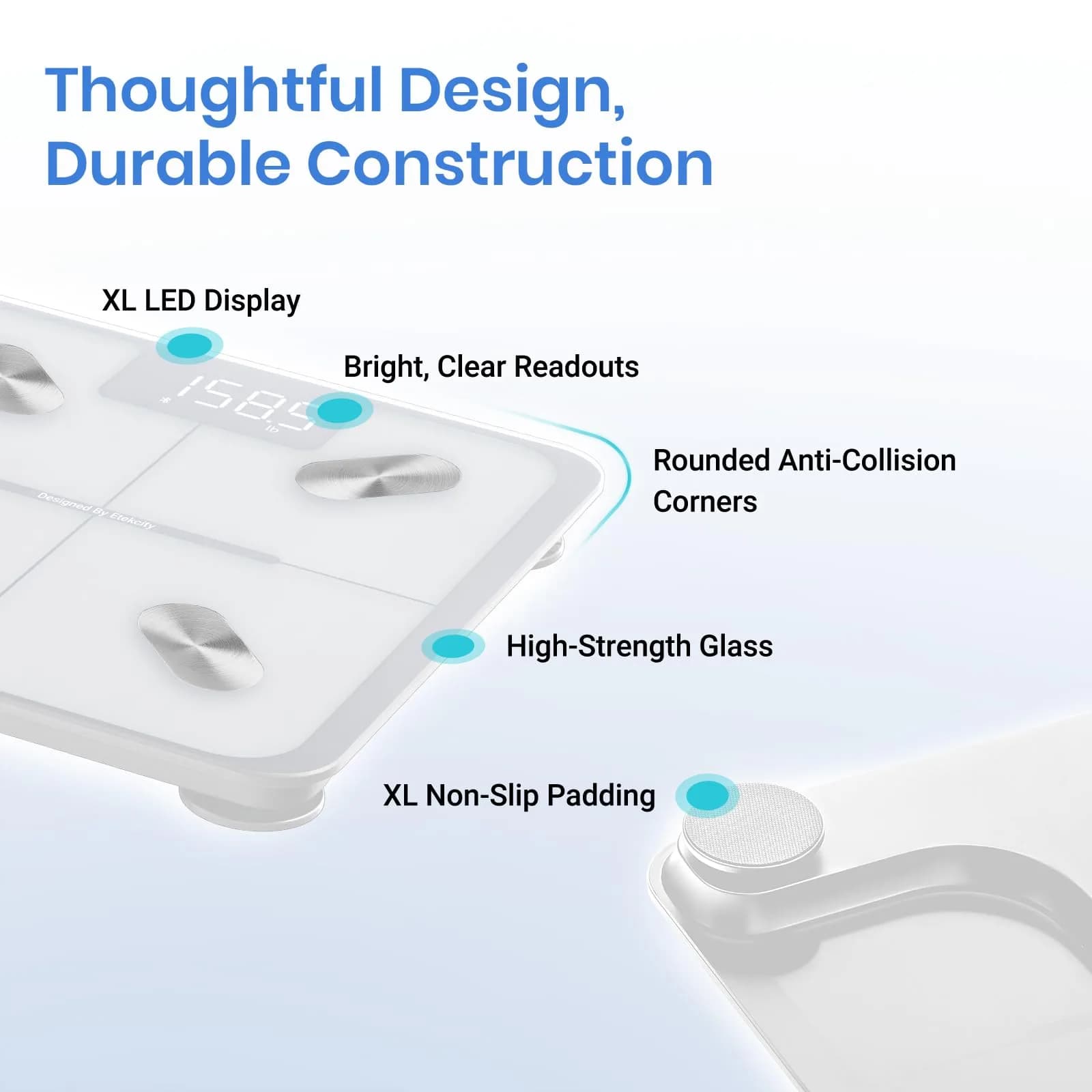 Etekcity Smart Scale for Body Weight & Composition | Doctor Recommended, Medical Grade (400lb / 180kg) thumbnail 7
