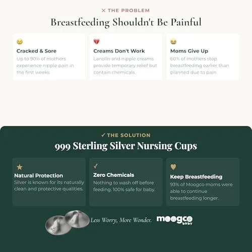 MOOGCO Original Silver Nursing Cups X-Large | 925 Sterling Silver Nipple Shields for Breastfeeding Comfort thumbnail 5