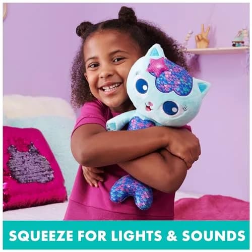 DREAMWORKS GABBY'S DOLLHOUSE 14-inch Talking MerCat Plush Toy for Kids Ages 3+ | Lights, Music & Phrases thumbnail 4