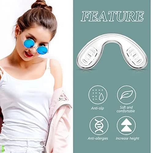 Weewooday Silicone Eyeglasses Nose Pads 24 Pcs | 3 Sizes, U Shape, Clear, Anti Slip, Reusable thumbnail 6