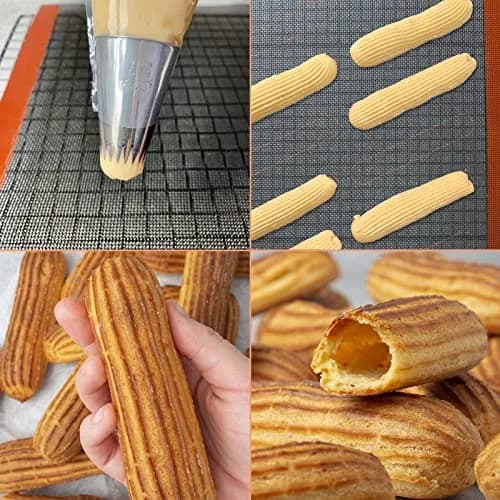 AMYONE Perforated Silicone Baking Mats 2 PCS 30cm (11.8") x 40cm (15.75") | Non-Stick Reusable Oven Liners for Eclairs, Bread, Pastry thumbnail 7