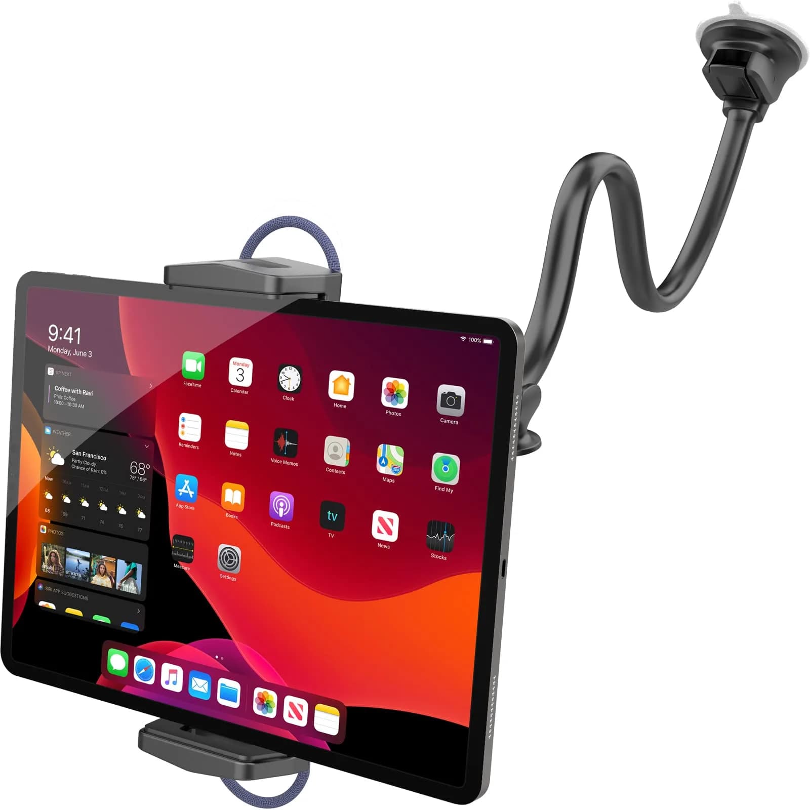 APPS2Car Upgraded Tablet Car Mount for iPad Pro 13-inch, 33cm (13 inch) Arm | Hands-Free Navigation & Entertainment