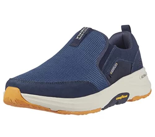 Skechers GOwalk Outdoor Men's Size 16 Navy/Yellow Athletic Slip-On Trail Hiking Shoes 2cm (0.78in) Heel | Water Repellent & Goodyear Traction thumbnail 1