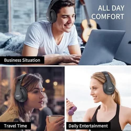 Uliptz Over-Ear Bluetooth Headphones | 65 Hours Playtime, HiFi Stereo, 6 EQ Modes, Built-in Mic thumbnail 8