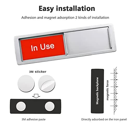 LoYinLo Vacant Occupied Sign, 7'' x 2'' | Magnetic Slider Door Indicator for Home & Office thumbnail 2