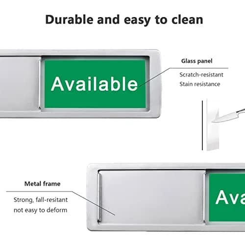 LoYinLo Vacant Occupied Sign, 7'' x 2'' | Magnetic Slider Door Indicator for Home & Office thumbnail 3
