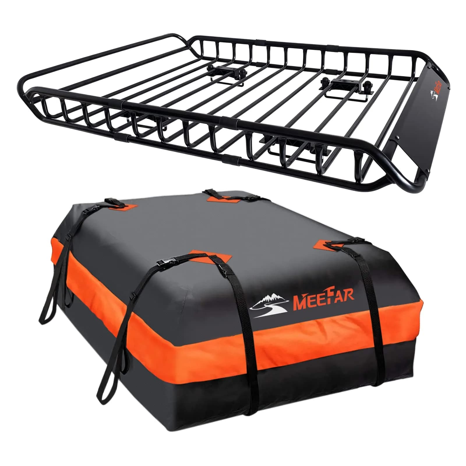 MeeFar Roof Rack Rooftop Cargo Carrier Basket 51"*36"*5" + Waterproof Bag 15 Cu.Ft. - main product image