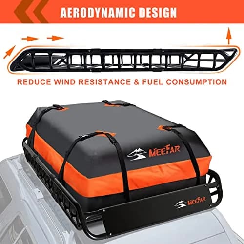MeeFar Roof Rack Rooftop Cargo Carrier Basket 51"*36"*5" + Waterproof Bag 15 Cu.Ft. thumbnail 3