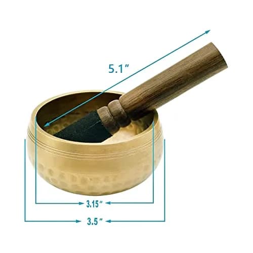 Lgooiin Tibetan Singing Bowls Set, 3.15 inch Handcrafted in Nepal | Chakra & Meditation Tool thumbnail 2