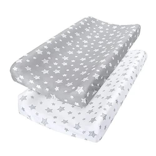 Moonsea Changing Pad Cover for Boys Girls | Soft Microfiber 32"x16" Unisex 2-Pack thumbnail 1
