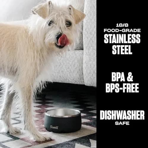S'well Stainless Steel Pet Bowl 16oz (470ml) Onyx | Durable Non-Slip Dog Food & Water Dish thumbnail 2