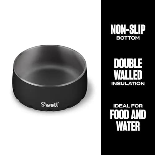 S'well Stainless Steel Pet Bowl 16oz (470ml) Onyx | Durable Non-Slip Dog Food & Water Dish thumbnail 3