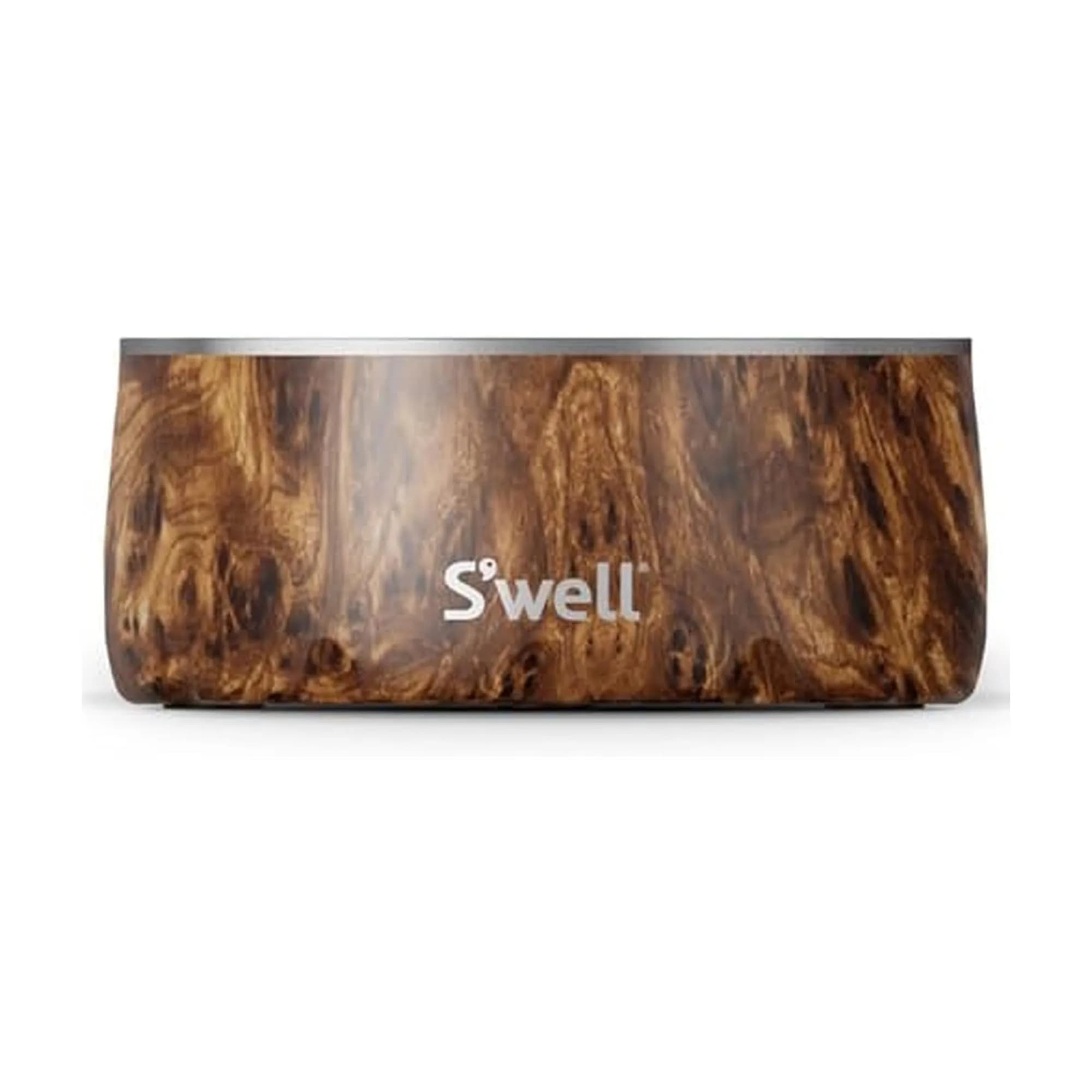 S'well Stainless Steel Pet Bowl 16oz (470ml) Pink Topaz | Non-Slip Base for Dogs — 16oz Teakwood