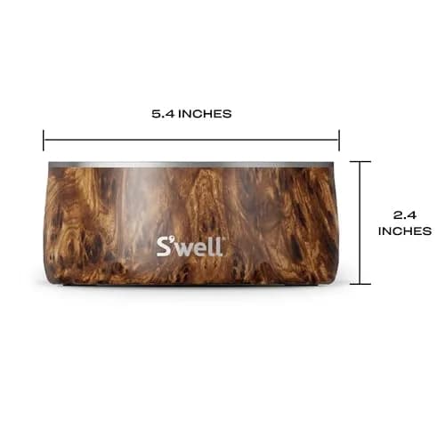 S'well Stainless Steel Pet Bowl 16oz (470ml) Teakwood | Non-Slip Base for Dogs thumbnail 4