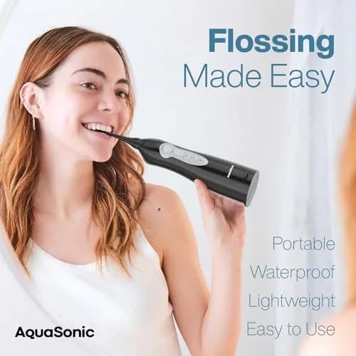 AquaSonic Aqua Flosser Cordless Rechargeable Water Flosser 500ml (16.9 Fl Oz) | Dentist Recommended for Deep Cleaning thumbnail 2