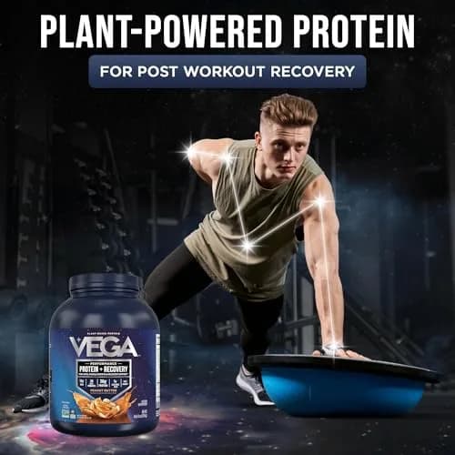 Vega Protein + Recovery Peanut Butter 67.2 oz | NSF Certified Vegan Protein Powder for Muscle Support thumbnail 2