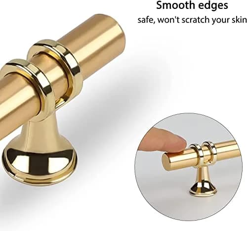 Leulan Gold Cabinet Pulls 96mm (3.75 Inch) | Solid Zinc & Aluminum Alloy Hardware thumbnail 4