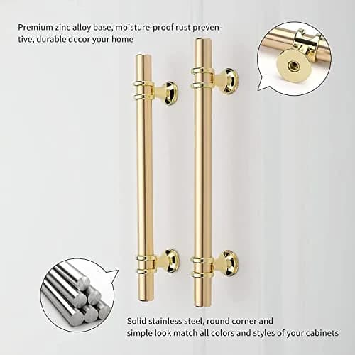 Leulan Gold Cabinet Pulls 96mm (3.75 Inch) | Solid Zinc & Aluminum Alloy Hardware thumbnail 3