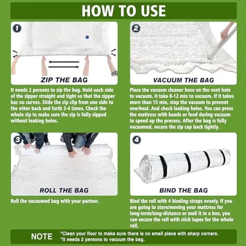 King Mattress Vacuum Bag for Moving Storage | Compress & Protect Up to 14 Thick Mattress thumbnail 3