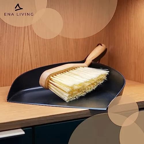 ENA Living Bamboo Dust Pan & Brush Set, Portable Household Cleaning Tool, Sturdy & Effective Dust Pan, Bamboo Sweeping Brush - Standard thumbnail 6