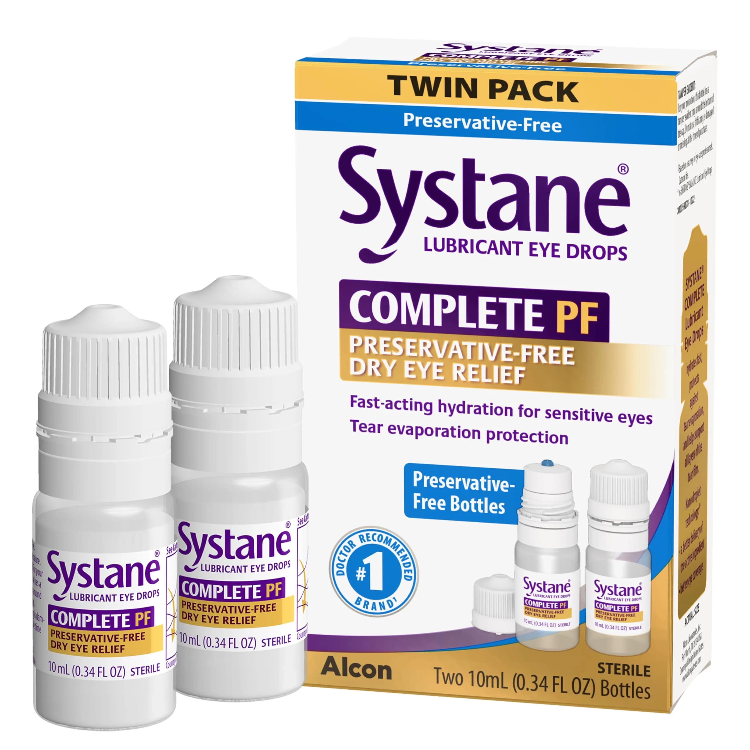Systane Complete Preservative-Free Dry Eye Drops 10ml (0.3 Fl Oz) (0.6% Propylene Glycol) | Lubricant for All Dry Eye Types thumbnail 1