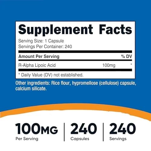 Nutricost R-Alpha Lipoic Acid 100mg | Vegan, Gluten-Free, Non-GMO Supplement thumbnail 2