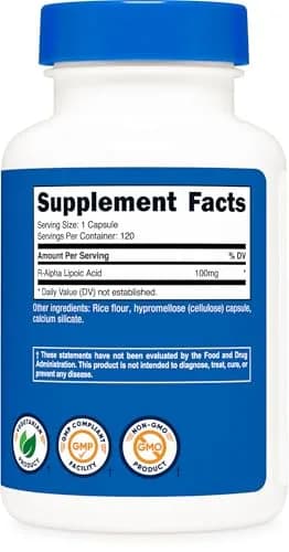 Nutricost R-Alpha Lipoic Acid 100mg | Vegetarian, Gluten-Free Supplement for Adults thumbnail 5