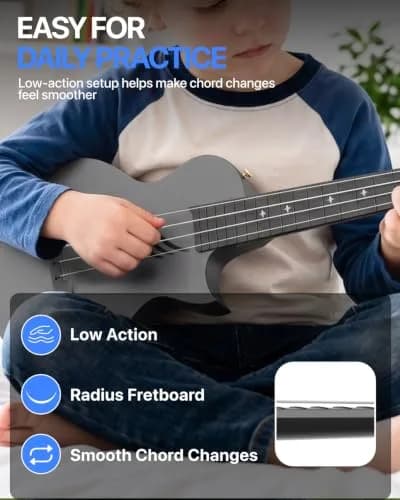 Enya NOVA U MINI 21-Inch Carbon Fiber Soprano Travel Ukulele, Black | Waterproof & Lightweight for Travel & Beginners thumbnail 2
