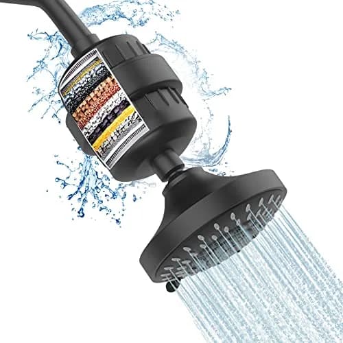 FEELSO Shower Head with Shower Filter | 15-Stage Water Purification, 5 Spray Modes, High Pressure, Easy Install thumbnail 1
