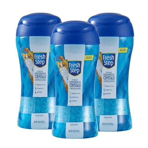 Fresh Step Cat Litter Crystals Deodorizer 15oz (3 Pack) | Non-Toxic Odor Neutralizer for Litter Boxes thumbnail 1