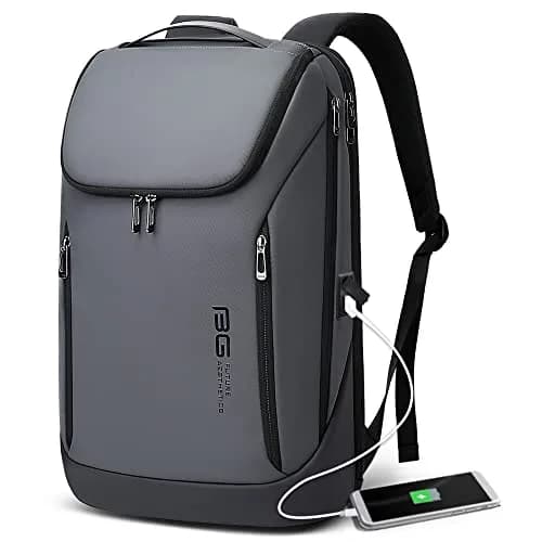 BANGE Business Smart Backpack Waterproof Fit 15.6 Inch Laptop Backpack with USB Charging Port, Travel Durable Backpack (Grey) | 39.4 cm (15.6 in) Laptop Compartment thumbnail 1