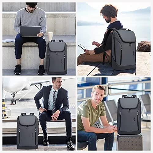 BANGE Business Smart Backpack Waterproof Fit 15.6 Inch Laptop Backpack with USB Charging Port, Travel Durable Backpack (Grey) | 39.4 cm (15.6 in) Laptop Compartment thumbnail 7