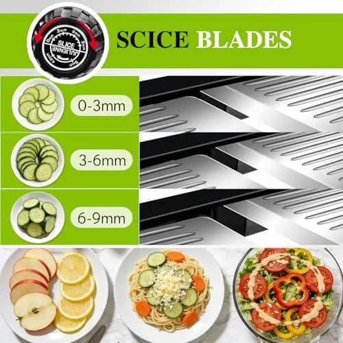 MASTERTOP Adjustable Mandoline Slicer Stainless Steel Vegetable Slicer 17.5 cm (6.9 in) | Safe Kitchen Slicer for Onions, Potatoes, Fruits thumbnail 3