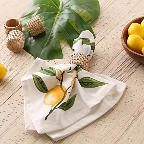 DII Basic Napkin Ring Collection Decorative, Rattan, One Size | Neutral Table Accessory thumbnail 5