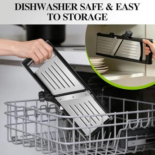 MASTERTOP Adjustable Mandoline Slicer Stainless Steel Food Slicer with 5 Blades & Safety Guard | 40.6cm (16"L) thumbnail 7