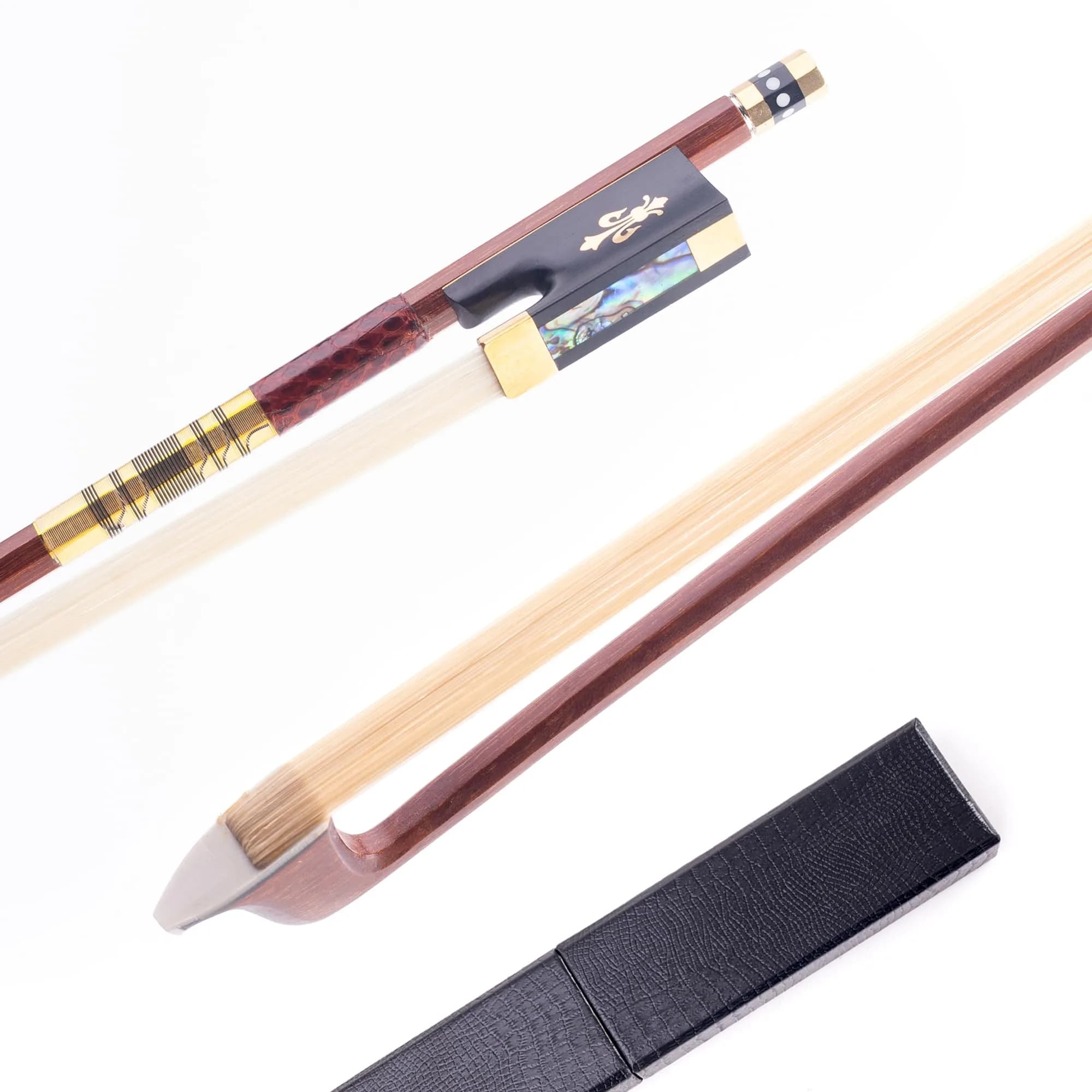 AMZZ Full Size 4/4 Pernambuco Violin Bow with Case | Handmade, Lightweight, Warm Sound - main product image