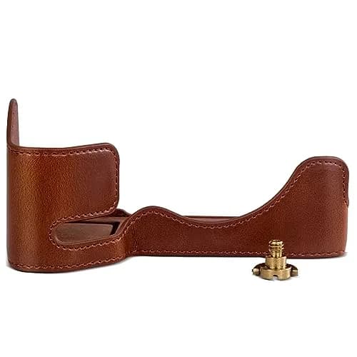 Rieibi PU Leather Half Camera Case for Sony Alpha 7 IV a7S III A1 Cameras | Coffee thumbnail 1