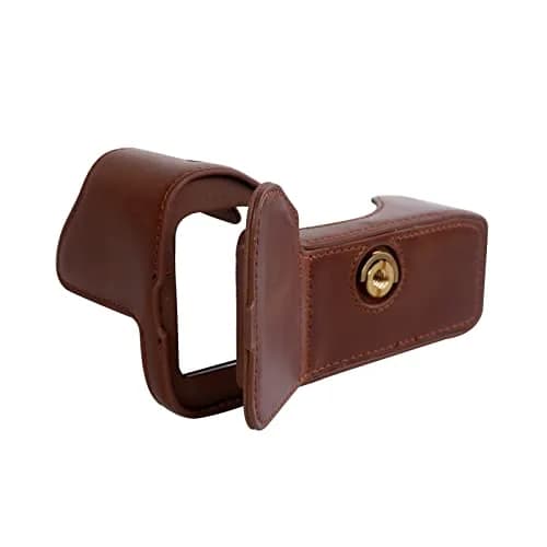 Rieibi PU Leather Half Camera Case for Sony Alpha 7 IV a7S III A1 Cameras | Coffee thumbnail 4